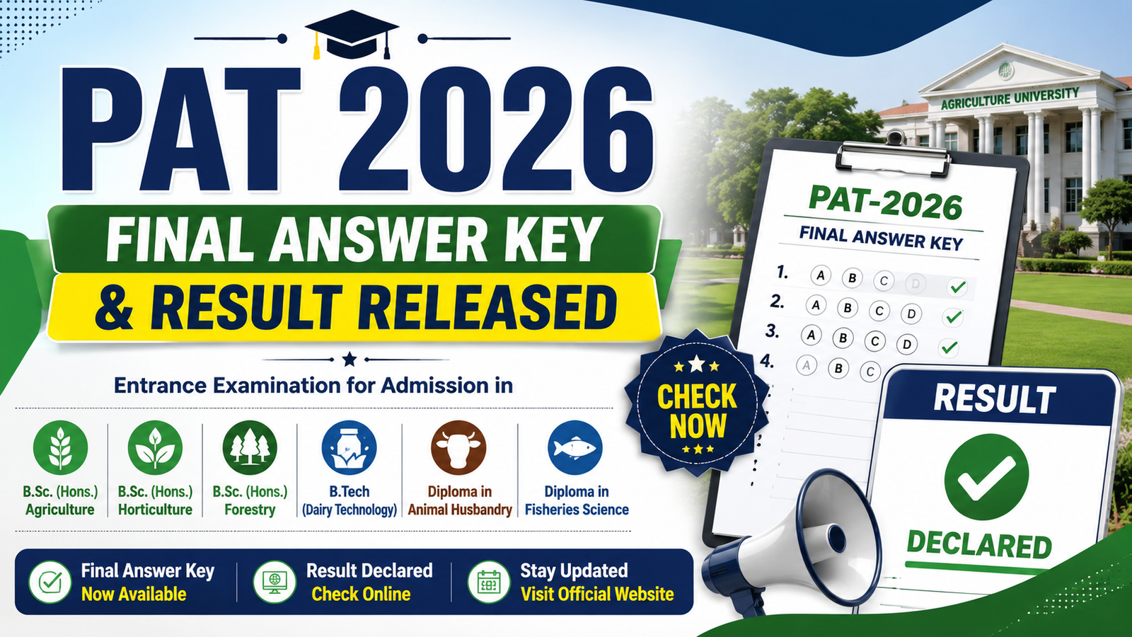 PAT 2026 Final Answer Key & Result Notice